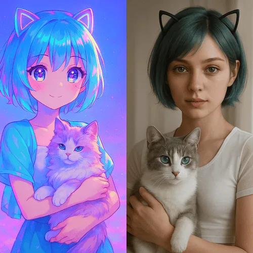 Girl with cat showcase oc maker